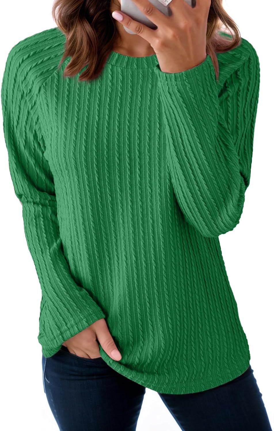 Dokotoo Womens Tops Long Sleeve Lightweight Shirts 2025 Fall Fashion Clothing Trendy Tops Crewneck Knit Basic Tee