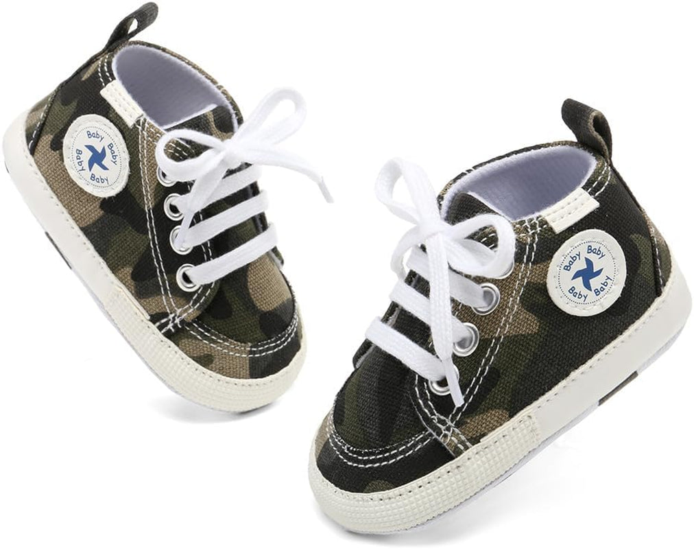 Baby Girls Boys Shoes Soft Anti-Slip Sole Newborn First Walkers High Top Canvas Denim Unisex Infant Sneaker