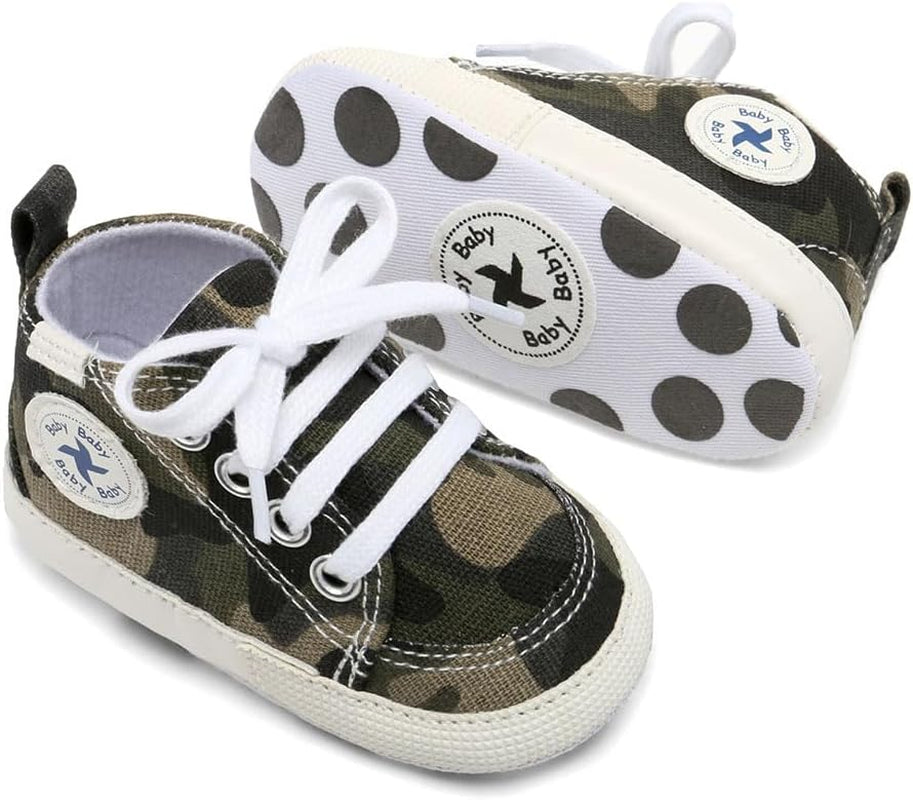 Baby Girls Boys Shoes Soft Anti-Slip Sole Newborn First Walkers High Top Canvas Denim Unisex Infant Sneaker