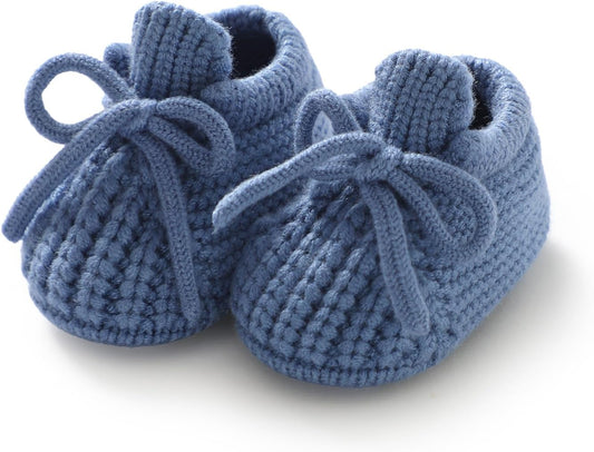 Dovfanny Baby Booties Newborn Baby First Shoes Cozy Warm Knit Soft Booties for Toddler Infant Boy Girl