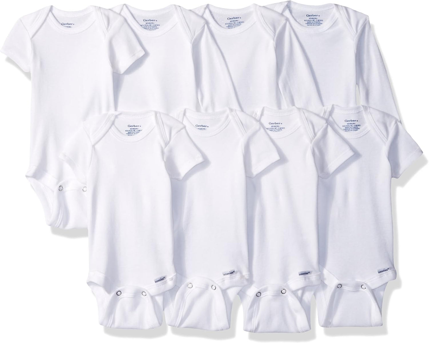 Gerber Baby 8-Pack Short Sleeve Onesie Bodysuits