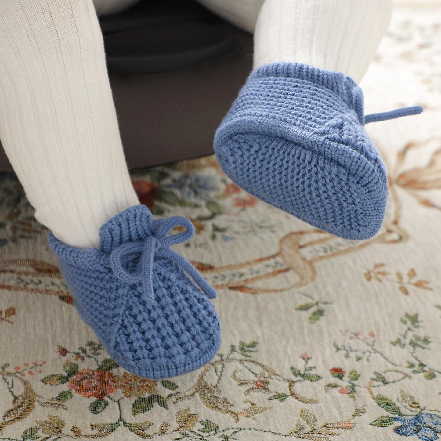 Dovfanny Baby Booties Newborn Baby First Shoes Cozy Warm Knit Soft Booties for Toddler Infant Boy Girl